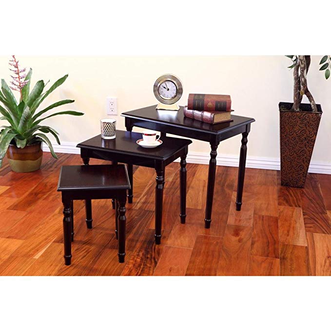 Frenchi Home Furnishing Espresso 3-Piece Nesting End Table