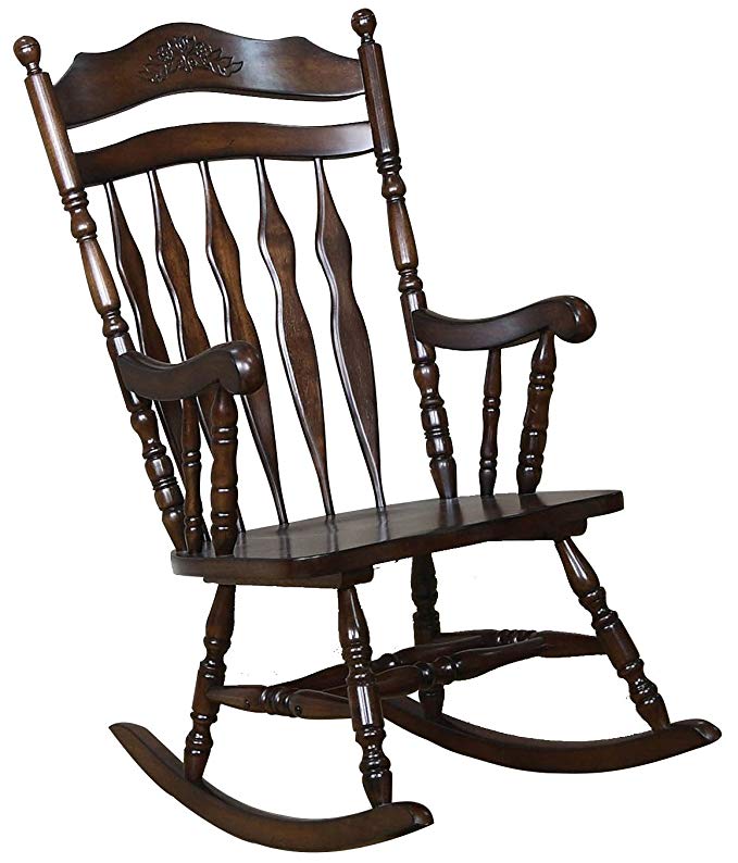 Coaster Traditional Medium Brown Wood Rocking Chair