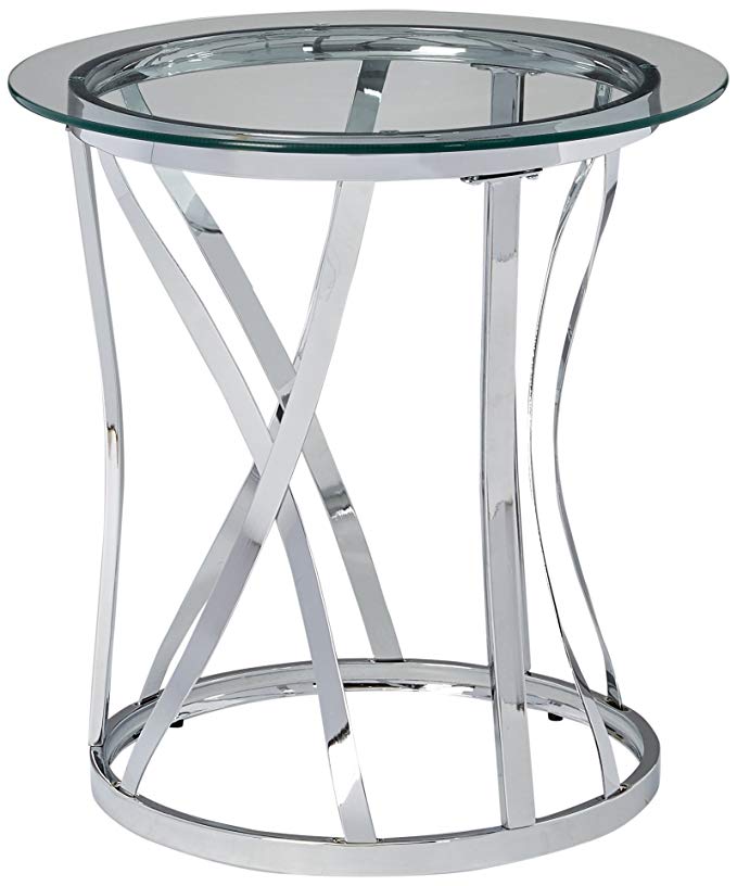 Simmons Upholstery & Casegoods 7314-47 Rnd Metal/Glass End TBL-Chrome Round Table