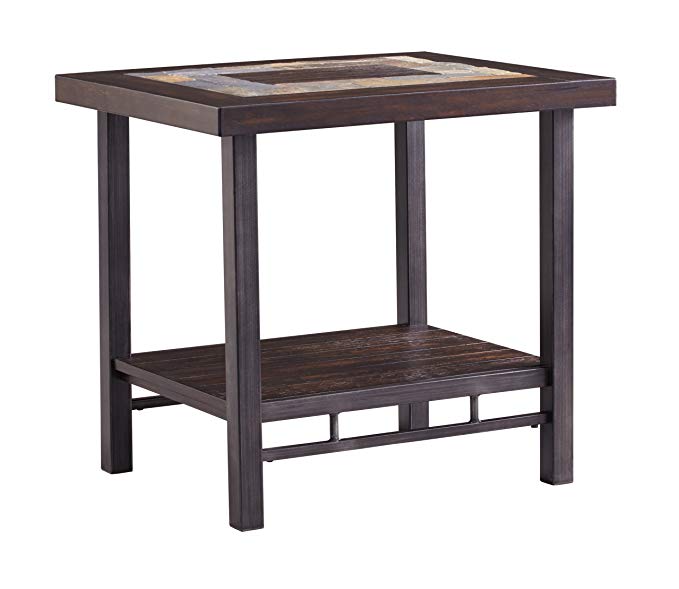 Ashley Furniture Signature Design - Gallivan Casual Two-Tone Rectangular End Table - Multicolored