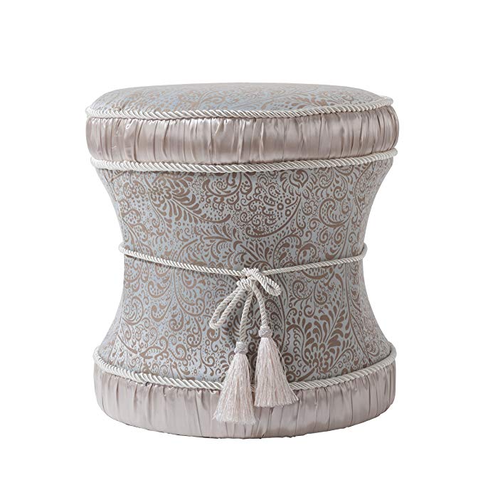 Jennifer Taylor Home 2360-394570 Leona Vanity Stool, Teal Tan