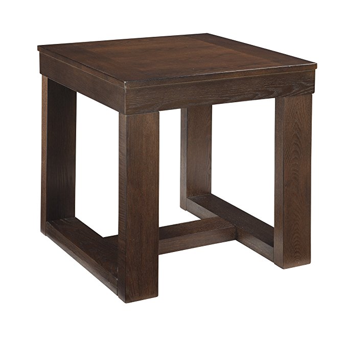 Ashley Furniture Signature Design - Watson End Table - Square - Contemporary with Decadent Finish - Dark Brown