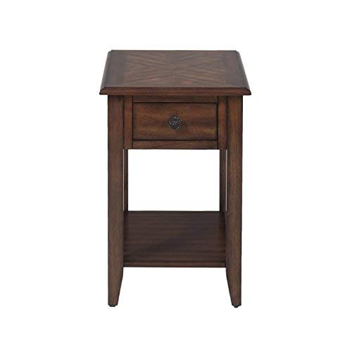 Jofran Chairside Table in Medium Brown Finish