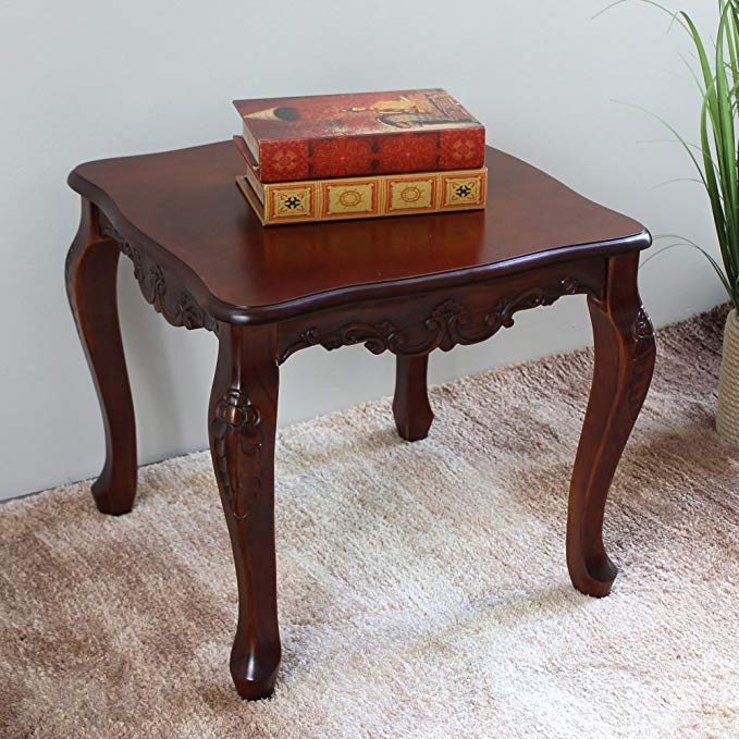 International Caravan 3862-IC Furniture Piece Carved Wood Square End Table