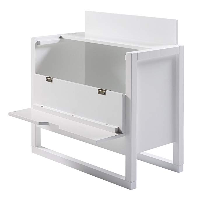 Versanora VNF-00039WH Raduno Side Table w/Wine Rack, White