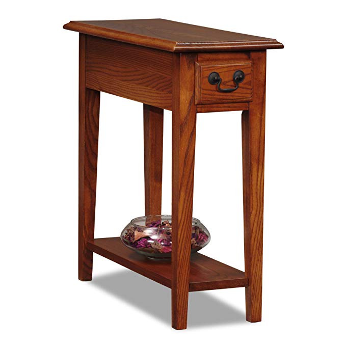 Leick Chair Side End Table, Medium Oak Finish