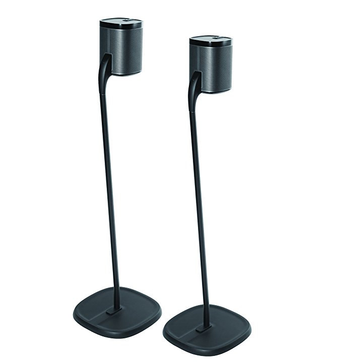 GT STUDIO Speaker Stand for SONOS PLAY 1 or PLAY 3, Premium Surround Sound, Heavy Base, Complete Cord Concealment, Not for Sonos One - (Pair, Black)