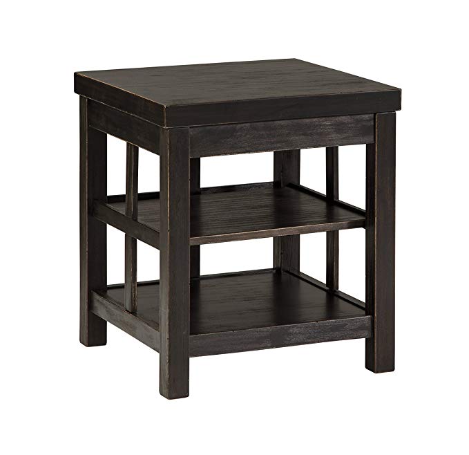 Ashley Furniture Signature Design - Gavelston Square End Table Rubbed, Black