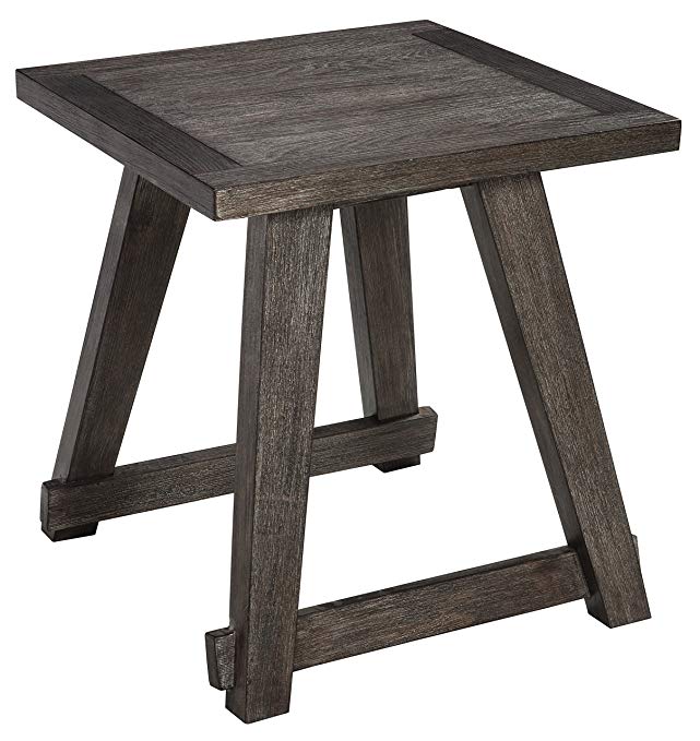 Ashley Furniture Signature Design - Harpoli Contemporary Square End Table - Dark Brown