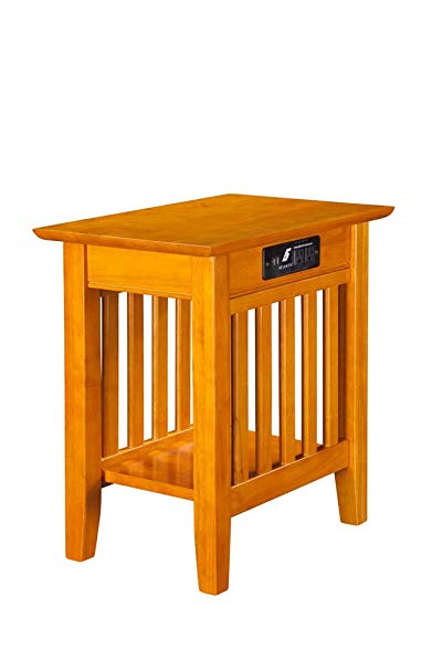 Atlantic Mission Chair Side Table with Charger Caramel Latte