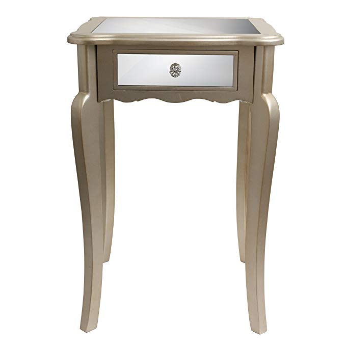 Décor Therapy FR1793 Mirrored Side Table, Silver Finish