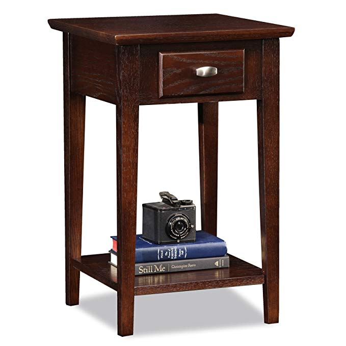 Leick Furniture Square Side Table, Chocolate Oak