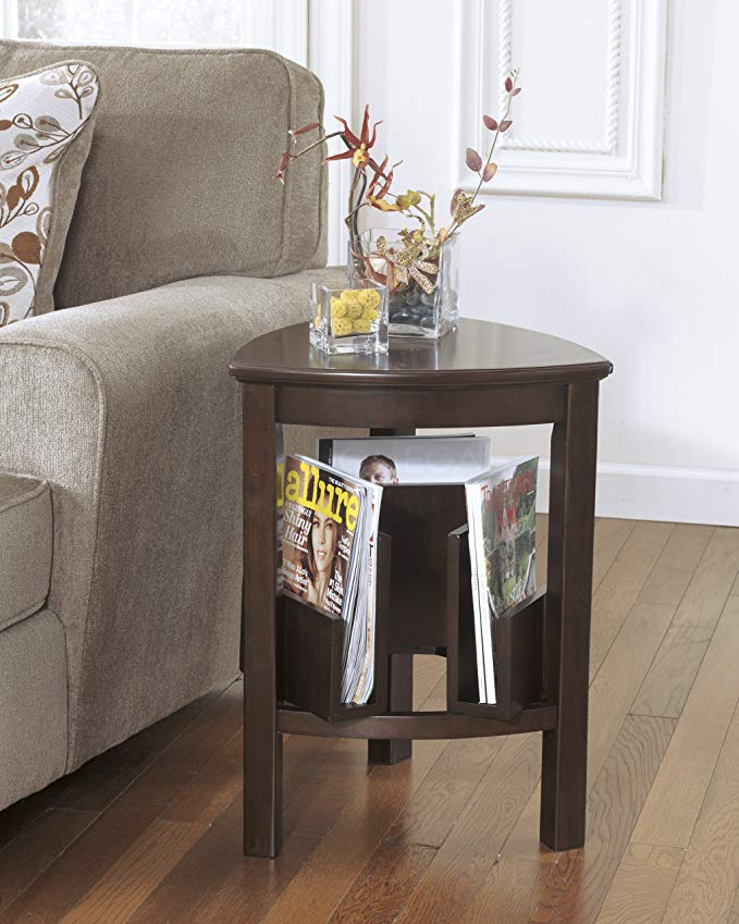 Larimy Dark Brown Triangle End Table