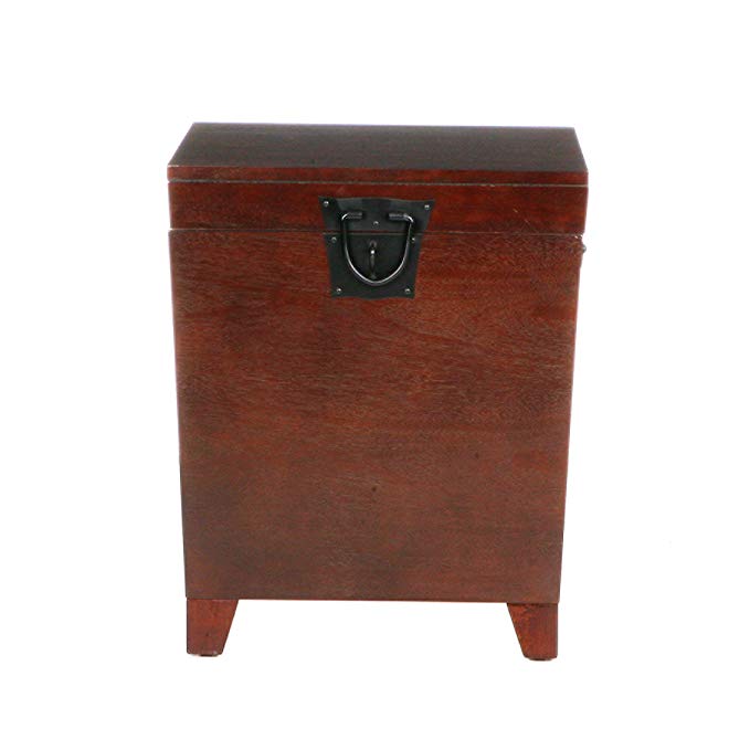 Southern Enterprises Pyramid Storage Trunk End Table, Espresso Finish